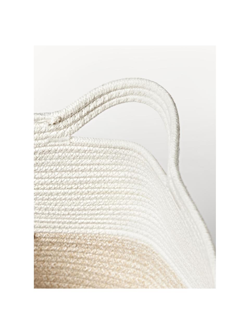 Panier de rangement Kiya, 35 % coton, 65 % polyester, Blanc, beige, Ø 40 x haut. 55 cm