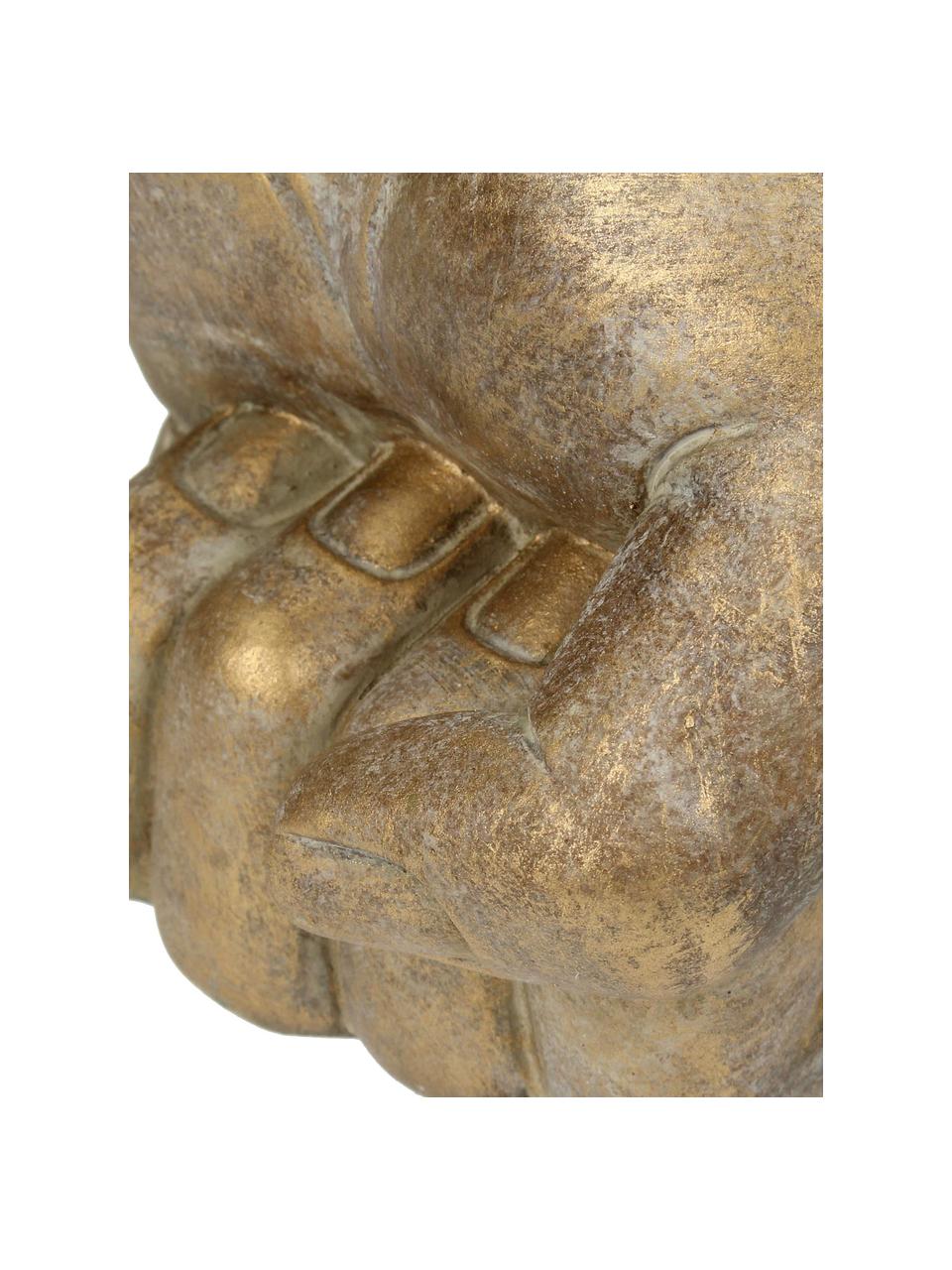 Osłonka na doniczkę Hand, Beton, Odcienie złotego, S 13 x W 15 cm