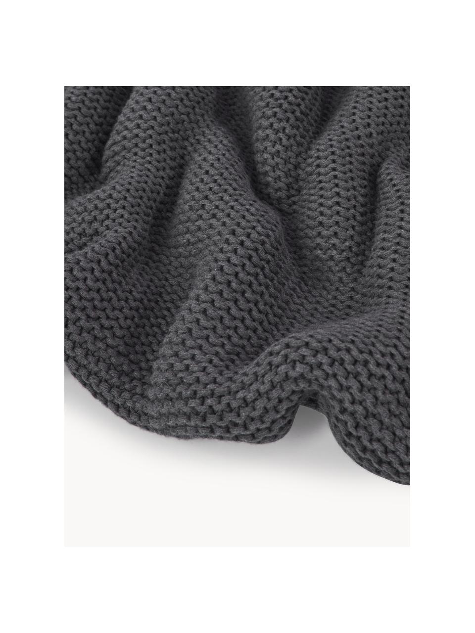 Plaid en tricot de coton bio Aladyn, 100 % coton bio, certifié GOTS

Le matériau est certifié STANDARD 100 OEKO-TEX®, 11.HIN.00050, HOHENSTEIN HTTI, Anthracite, larg. 150 x long. 200 cm