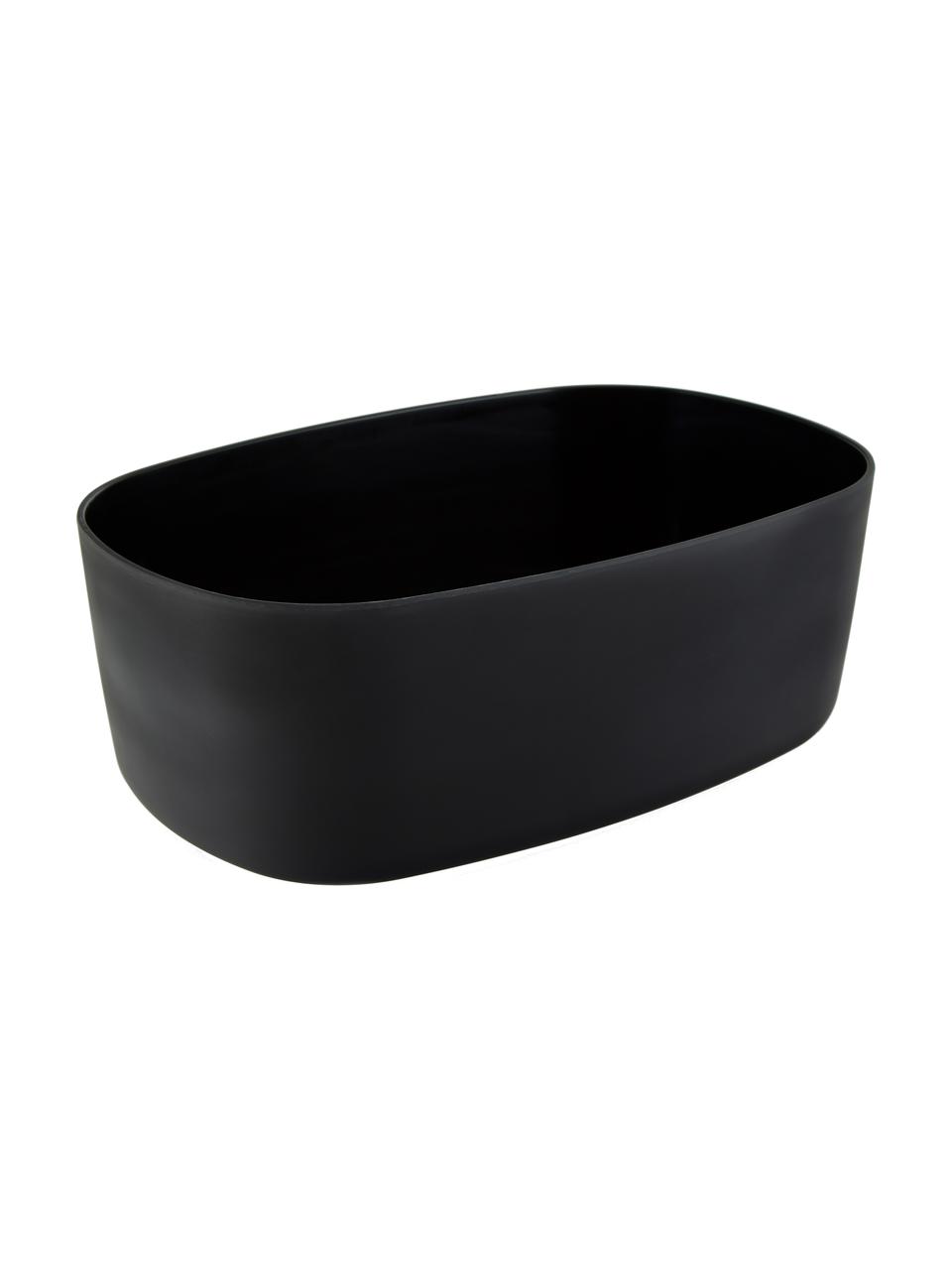 Portapane con coperchio in bambù Box-It, Contenitore: melamina, Coperchio: bambù, Nero, Larg. 35 x Alt. 12 cm