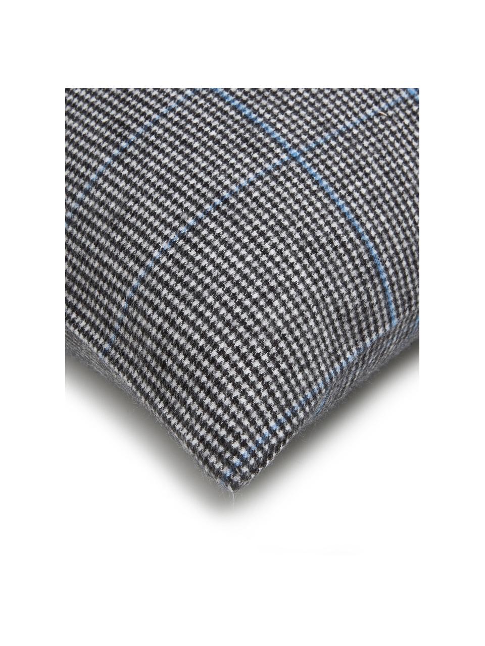 Flanell-Bettwäsche Jason mit Hahnentritt Muster, Webart: Flanell Fadendichte 170 T, Schwarz, Weiß, Blau, 135 x 200 cm + 1 Kissen 80 x 80 cm