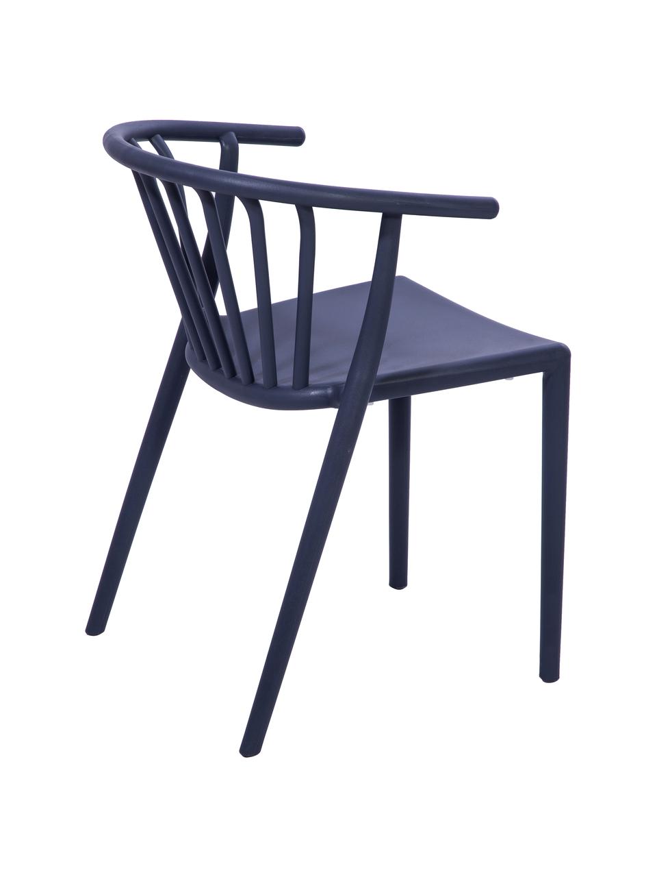 Chaise de jardin empilable Capri, Polypropylène, Bleu foncé, larg. 53 x prof. 55 cm