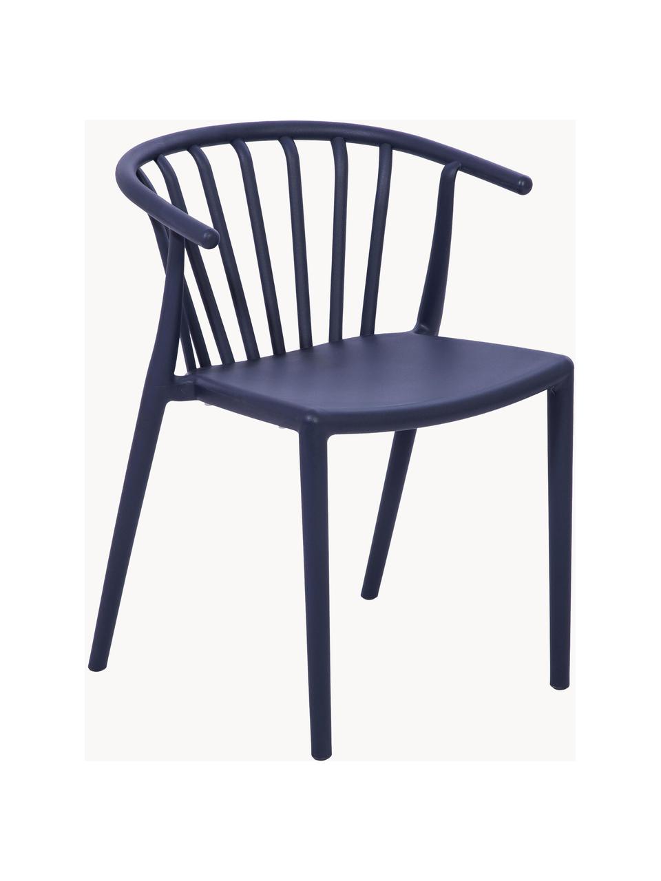 Chaise de jardin empilable Capri, Polypropylène, Bleu foncé, larg. 53 x prof. 55 cm