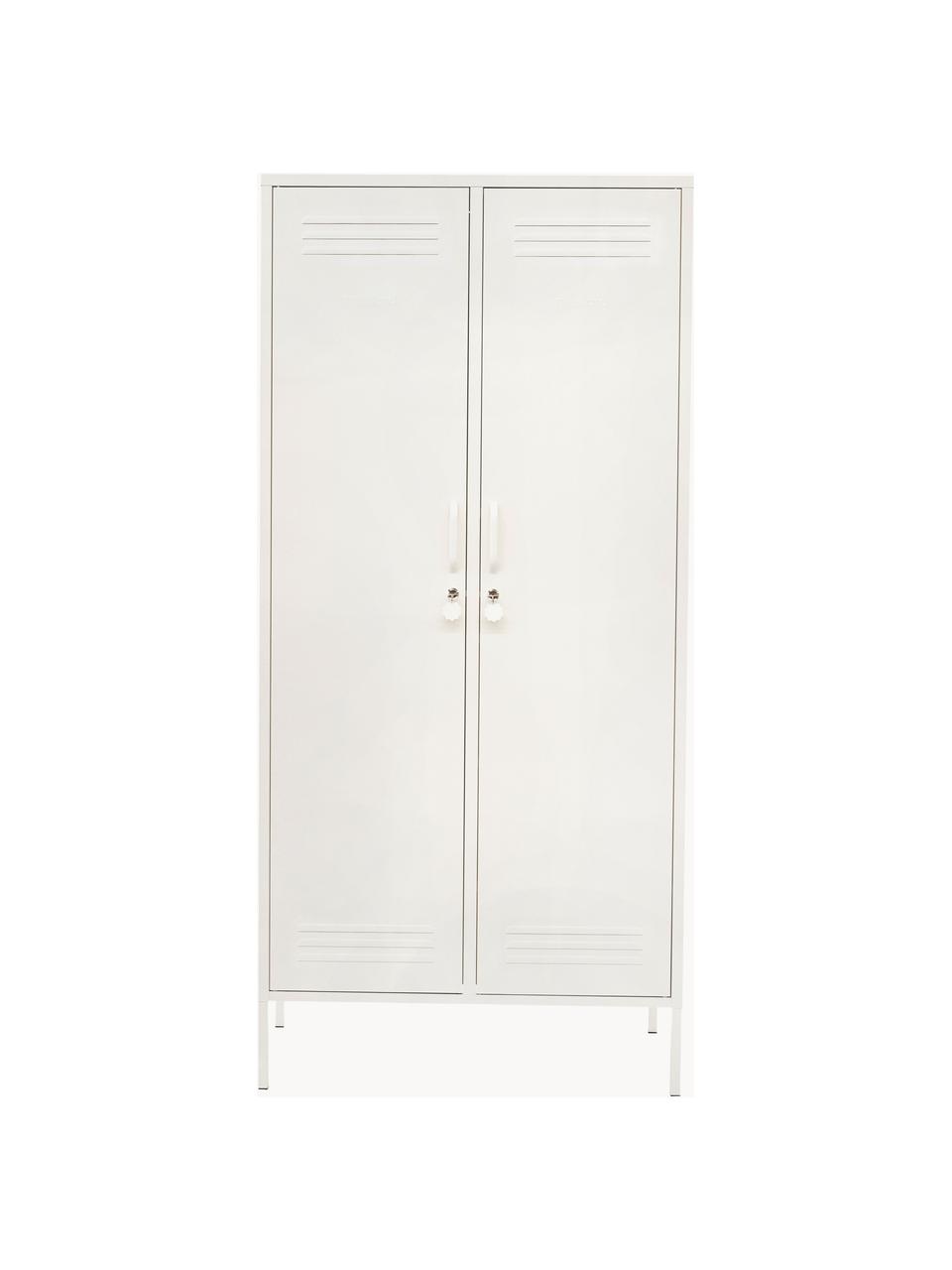 Petite armoire Twinny, Acier, revêtement par poudre, Blanc cassé, larg. 85 x haut. 183 cm