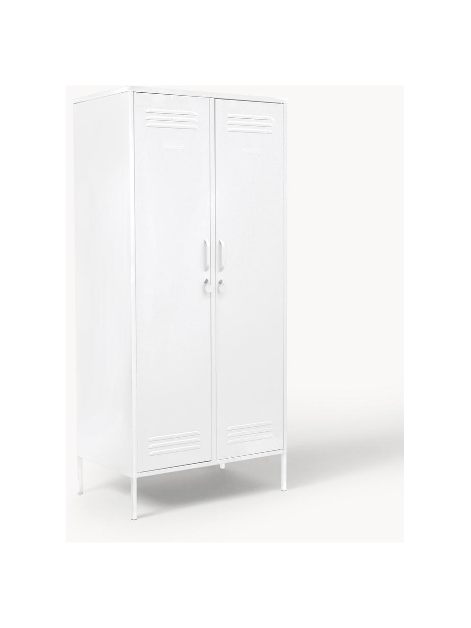 Petite armoire Twinny, Acier, revêtement par poudre, Blanc cassé, larg. 85 x haut. 183 cm