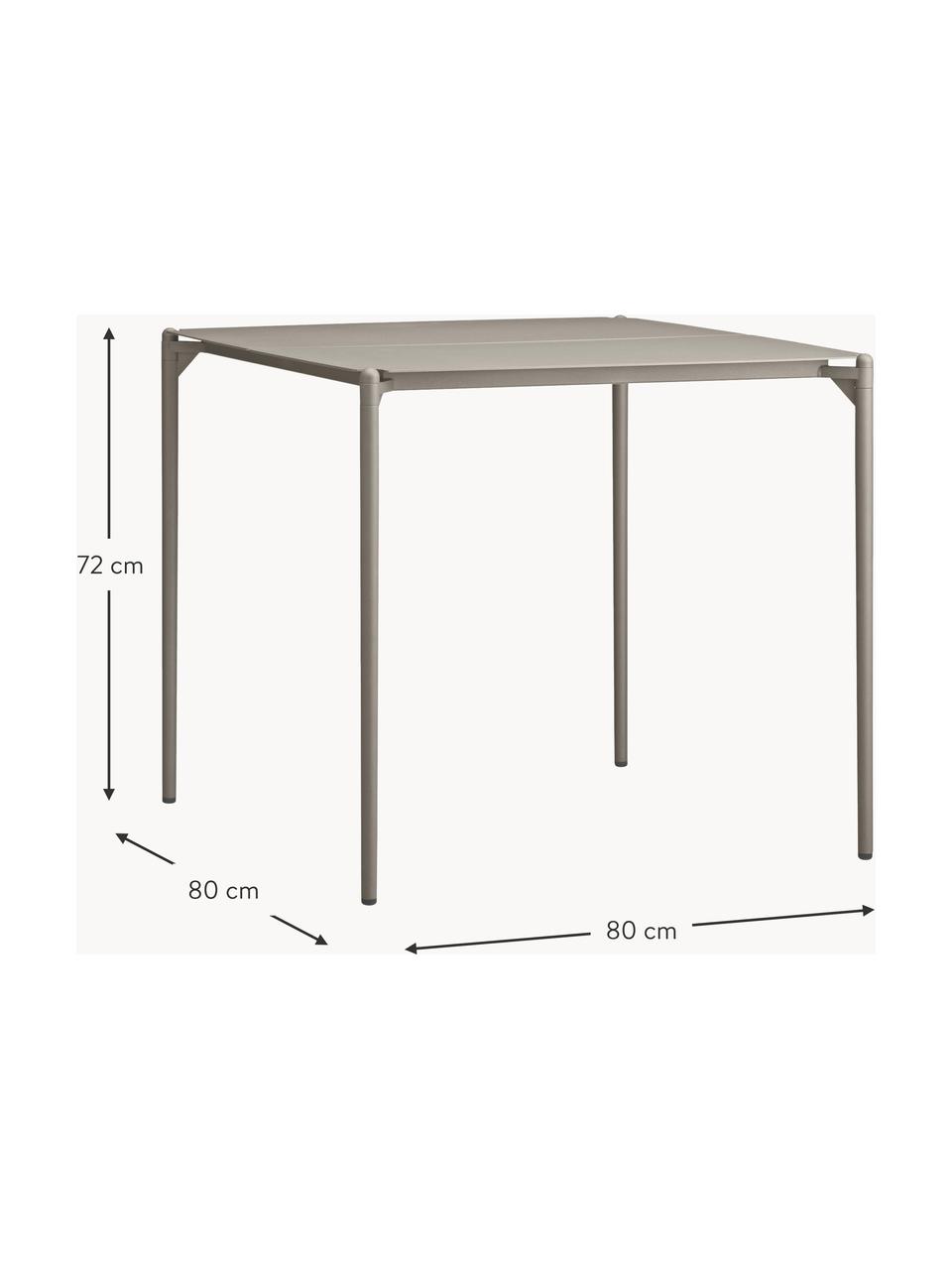 Kovový záhradný stôl Novo, Potiahnutá oceľ, Béžová, Š 80 x V 80 cm