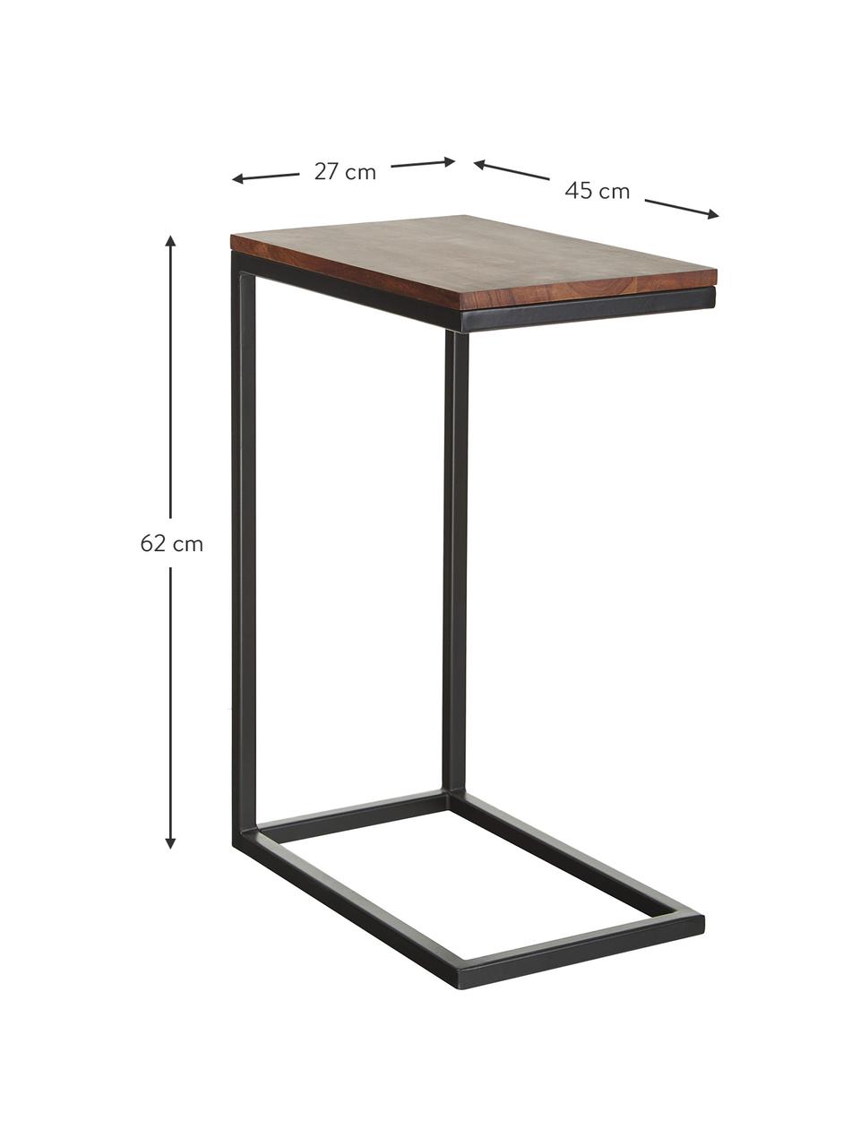 Table d'appoint en bois d'acacia Celow, Bois d'acacia, larg. 45 x haut. 62 cm