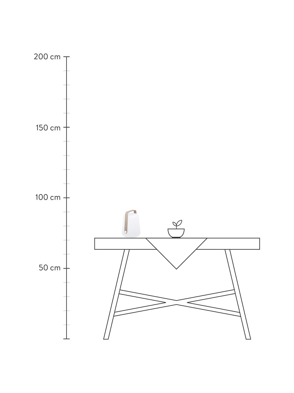 Lampada portatile e dimmerabile da esterno Balad, Paralume: polietilene altamente tra, Manico: alluminio verniciato, Marrone noce moscata, Ø 19 x Alt. 25 cm