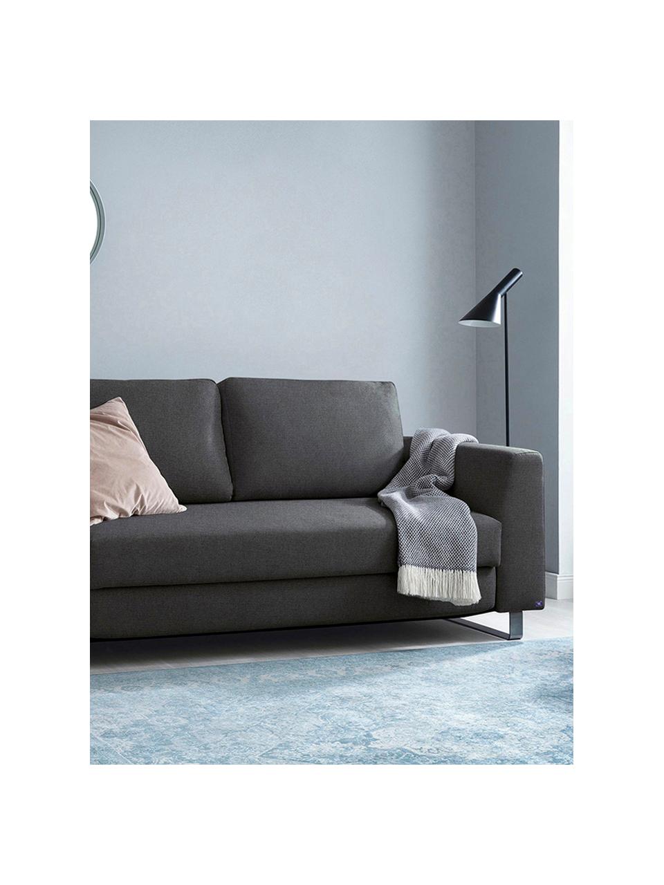 Schlafsofa Bruno (2-Sitzer) in Anthrazit, ausklappbar, Bezug: Pflegeleichtes robustes P, Rahmen: Massivholz, Webstoff Anthrazit, B 180 x T 84 cm