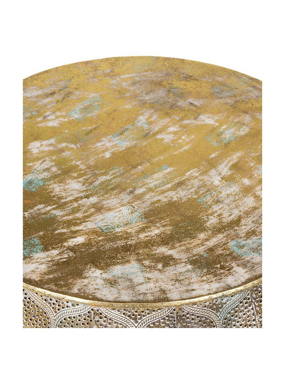 Taburete Mosaico, Hierro con efecto envejecido, Dorado envejecido
, Ø 44 x Al 38 cm