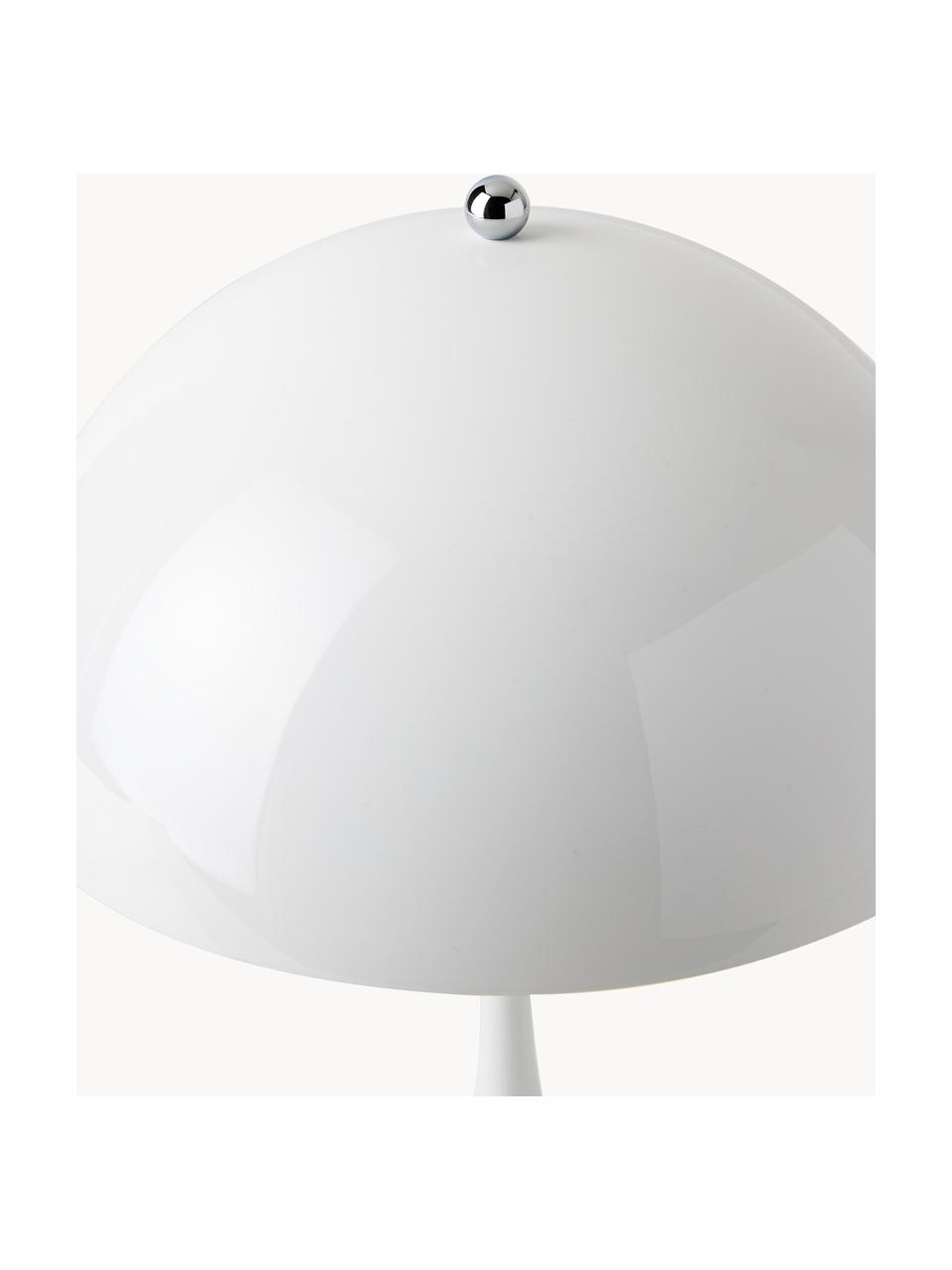 Lampa stołowa LED z funkcją przyciemniania Panthella, W 34 cm, Stelaż: aluminium powlekane, Biała stal, Ø 25 x 34 cm