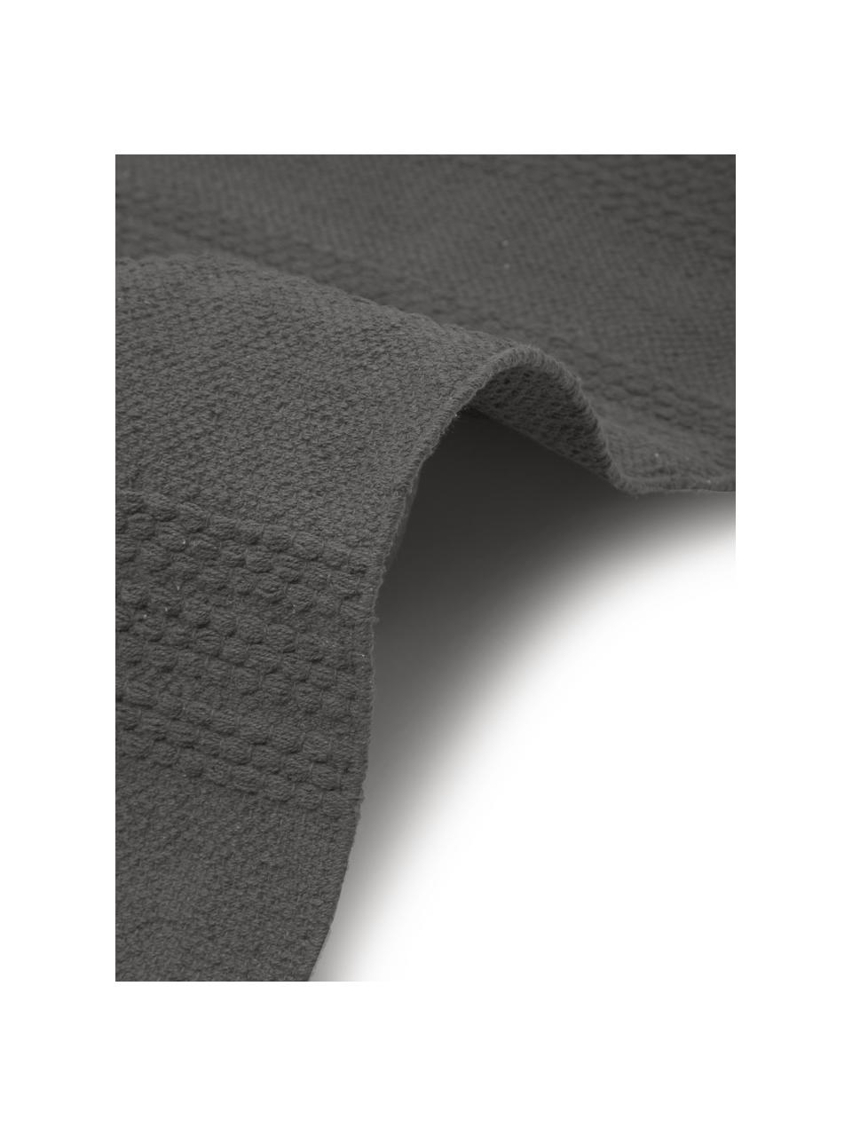 Alfombra de algodón con flecos Tanya, 100% algodón, Gris oscuro, An 200 x L 300 cm (Tamaño L)