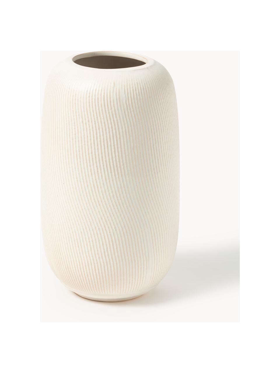 Vases Catarina, 2 élém., haut. 31 cm, Grès cérame, Blanc, Lot de différentes tailles