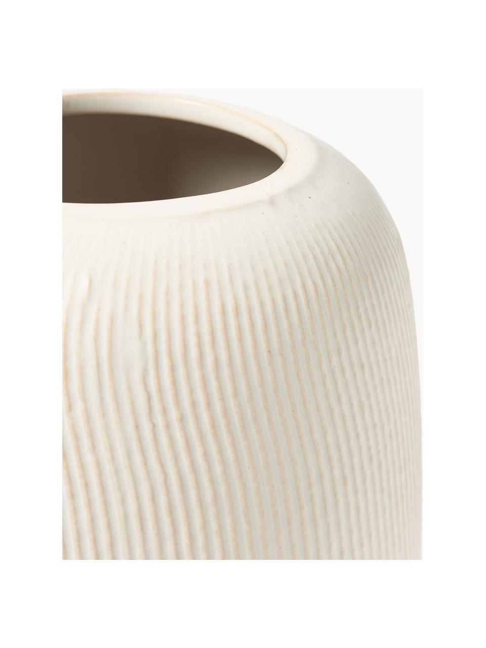 Vases Catarina, 2 élém., haut. 31 cm, Grès cérame, Blanc, Lot de différentes tailles