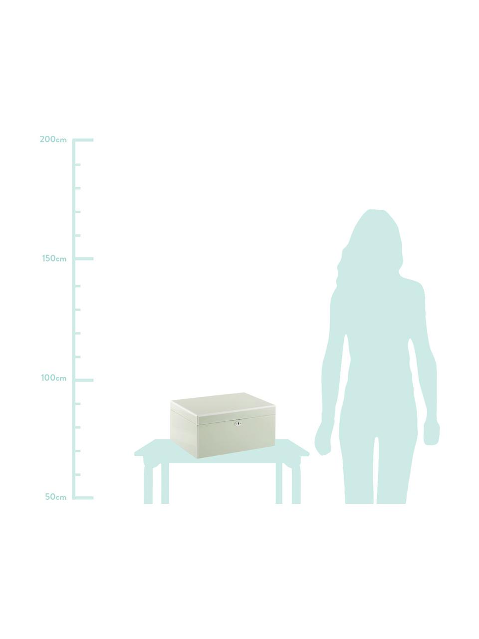 Schmuckbox Juliana mit Spiegel, Kästchen: Mitteldichte Holzfaserpla, Unterseite: Samt zur Schonung der Möb, Mint mit weißer Kante, 31 x 23 cm