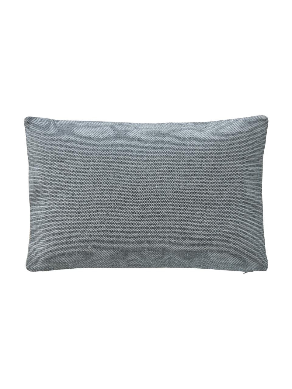 Housse de coussin rectangulaire coton Bonnie, 100 % coton, Bleu, beige, larg. 40 x long. 60 cm