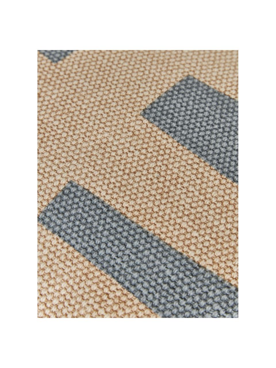 Kissenhülle Bonnie aus Baumwolle, 100 % Baumwolle, Blau, Beige, B 40 x L 60 cm