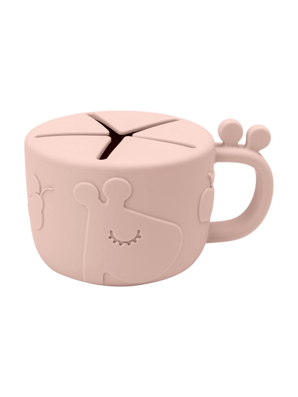 Snackbeker Peekaboo, 100% siliconen, Roze, Ø 8 x H 7 cm