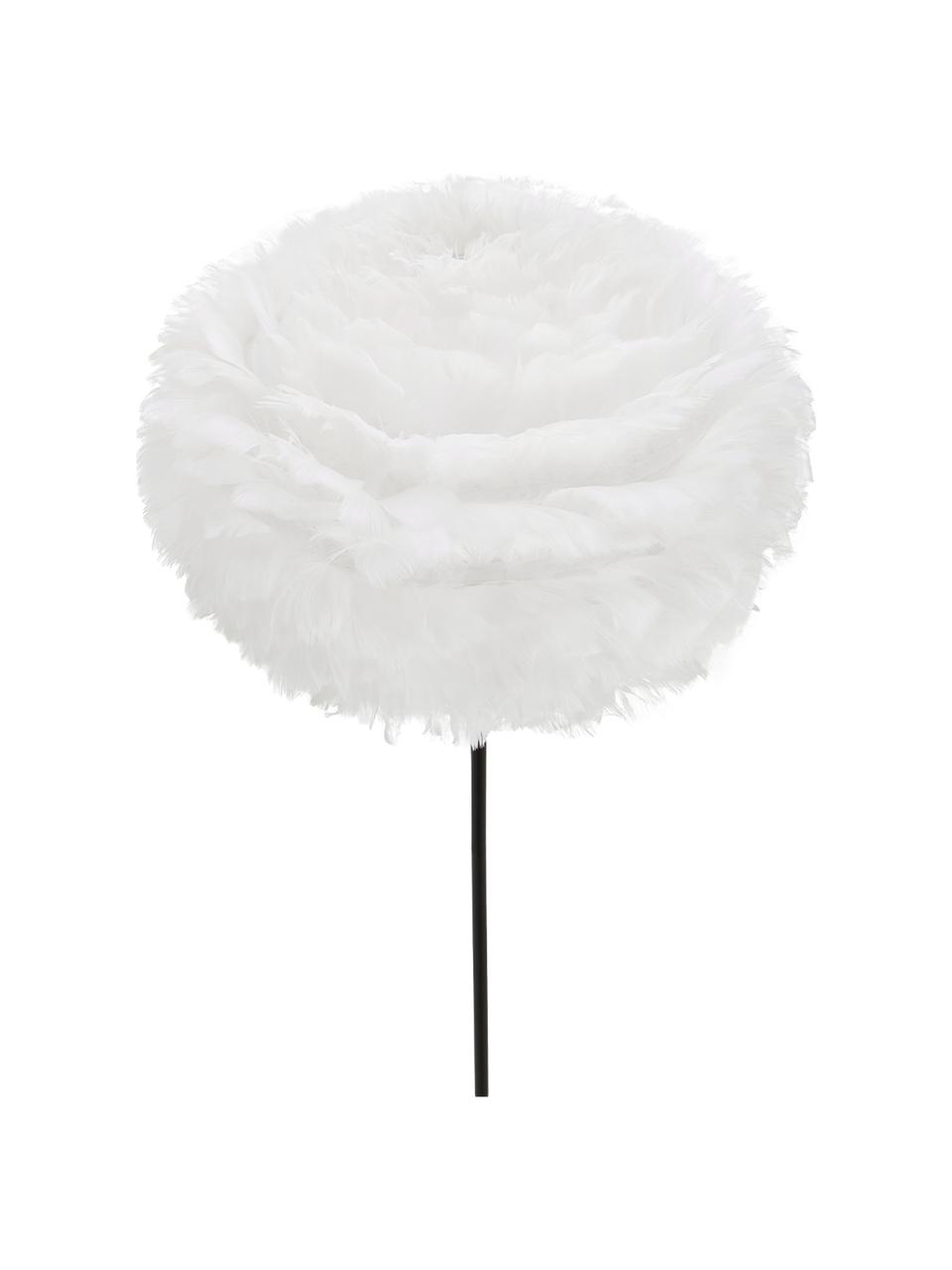 Grand lampadaire en plumes blanches Eos, Blanc, noir, Ø 45 x haut. 170 cm