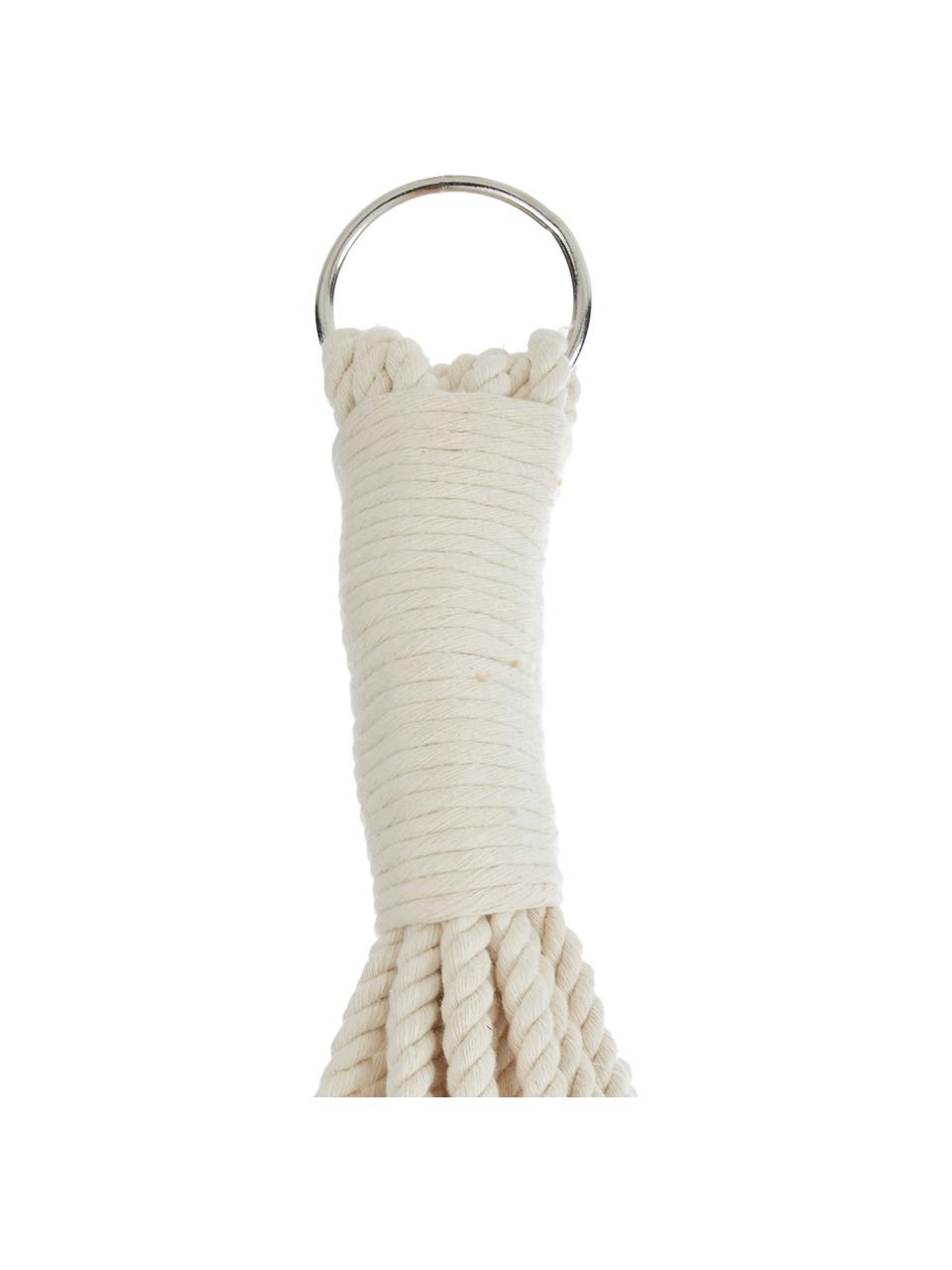 Hangmat Holly van katoen met pompoms, Katoen, Perzikkleurig, gebroken wit, B 160 cm x L 250 cm