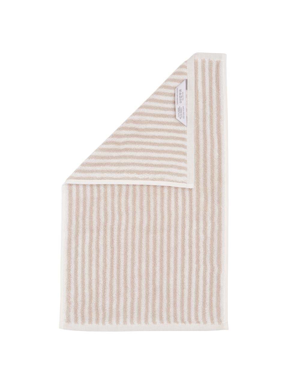 Asciugamano a righe Viola 2 pz, 100% cotone,
qualità media 550 g/m², Beige, bianco, Asciugamano per ospiti, Larg. 30 x Lung. 50 cm, 2 pz