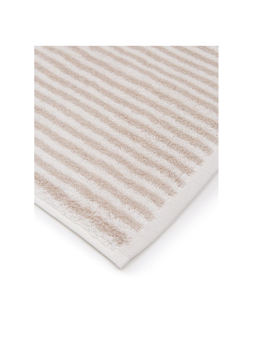 Pruhované ručníky Viola, 2 ks, 100% bavlna, střední gramáž 550 g/m², Béžová, bílá, Ručník pro hosty, Š 30, D 50 cm, 2 ks