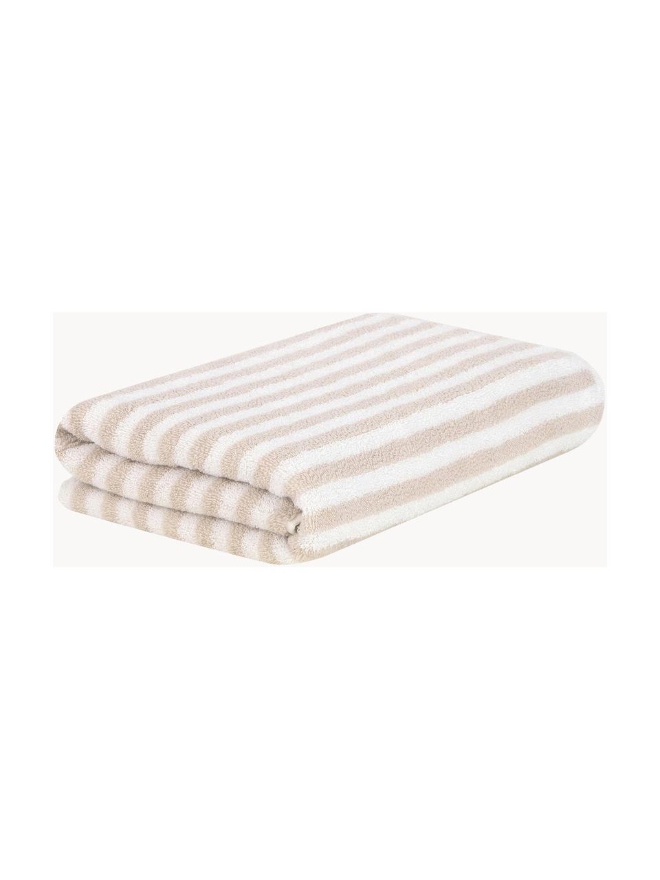 Asciugamano a righe Viola 2 pz, 100% cotone,
qualità media 550 g/m², Beige, bianco, Asciugamano per ospiti, Larg. 30 x Lung. 50 cm, 2 pz