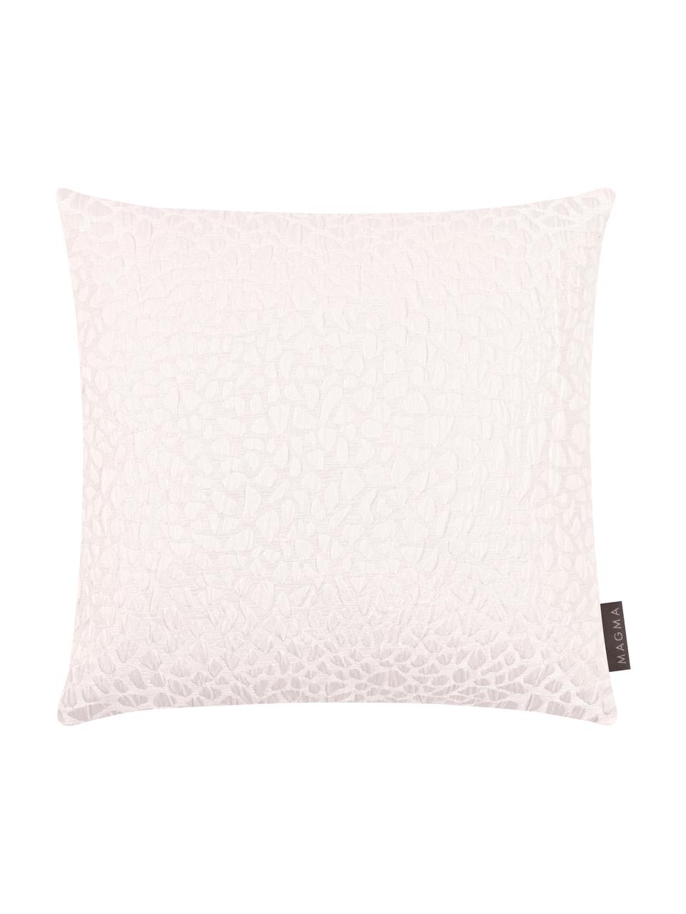 Kissenhülle Keila in Beige mit glänzender Struktur, Vorderseite: 92% Polyester, 8% Baumwol, Rückseite: 100% Polyester, Beige, 40 x 40 cm