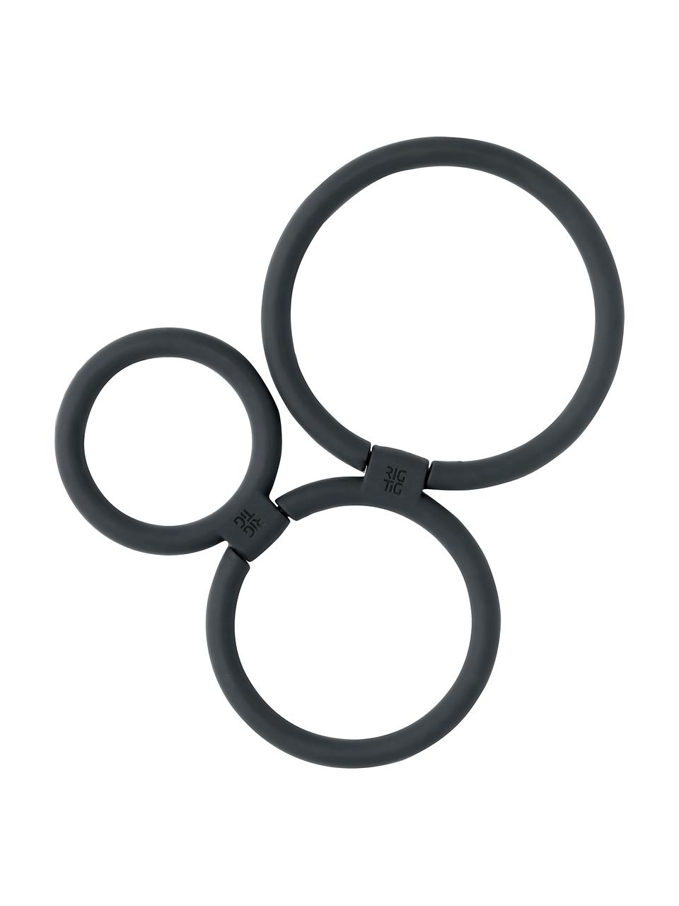 Silikon Topfuntersetzer Circles in Schwarz, verschiedene Größen, Silikon, Nylon, Schwarz, Set mit verschiedenen Größen