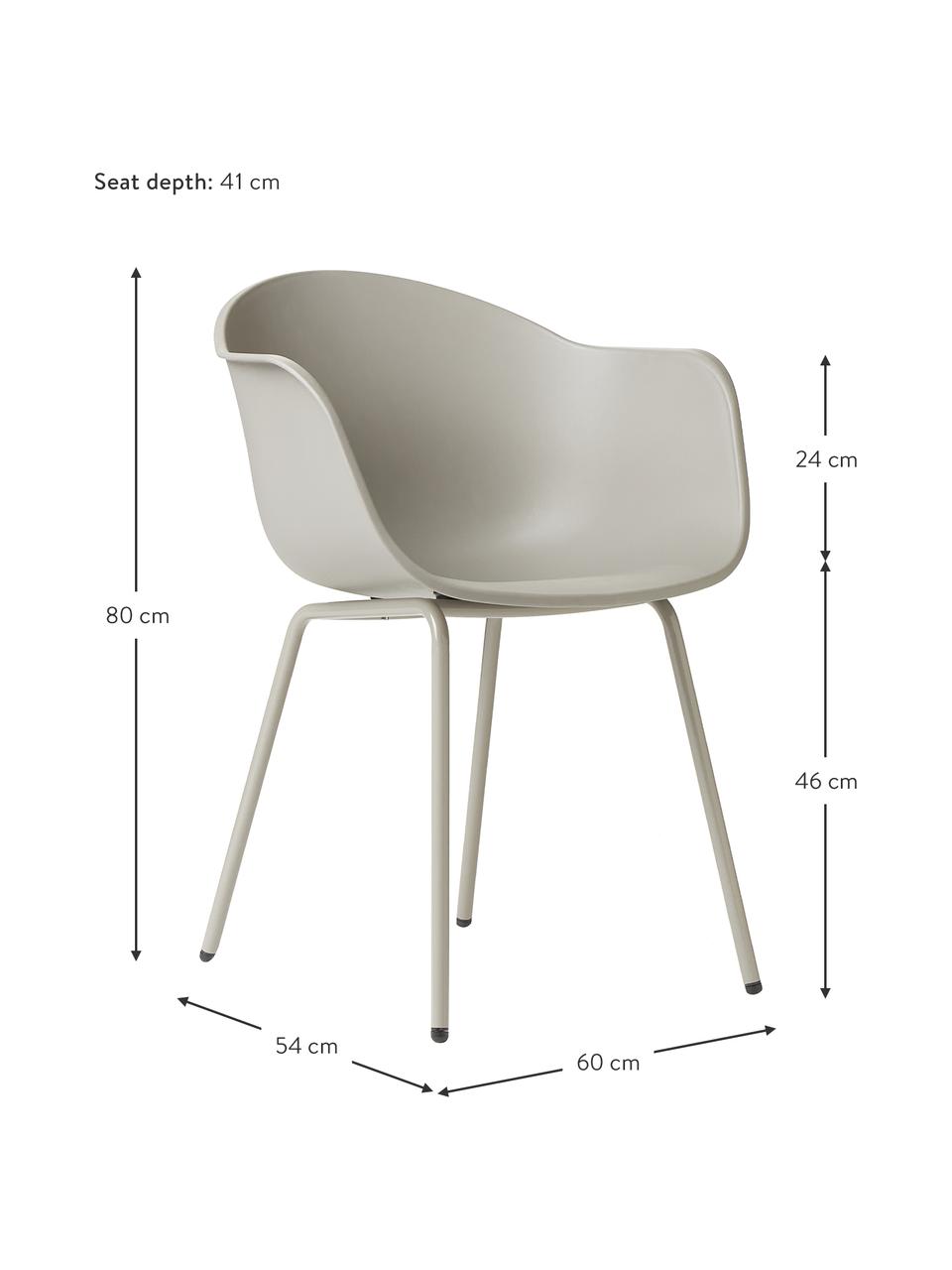 Zahradní židle Claire, Šedá, Š 60 cm, H 54 cm