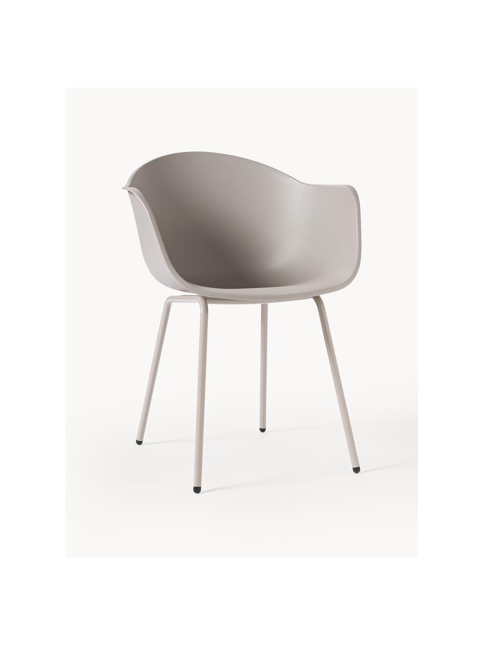 In- & outdoor stoel Claire, Zitvlak: 65% kunststof, 35% glasve, Poten: gepoedercoat metaal, Grijs, B 60 x D 54 cm