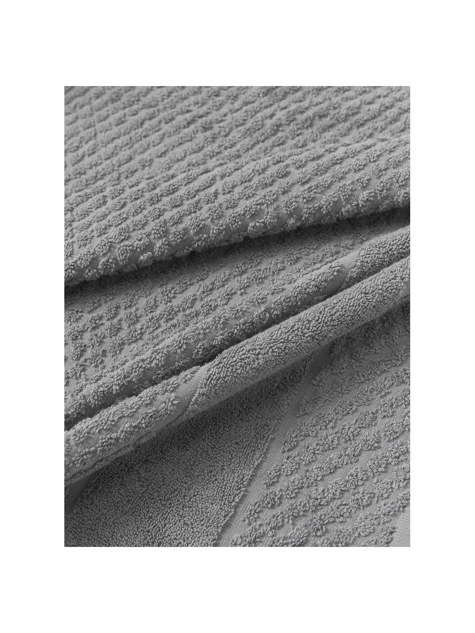 Asciugamano con motivo a nido d'ape in varie misure Katharina, Grigio scuro, Asciugamano, Larg. 50 x Lung. 100 cm, 2 pz