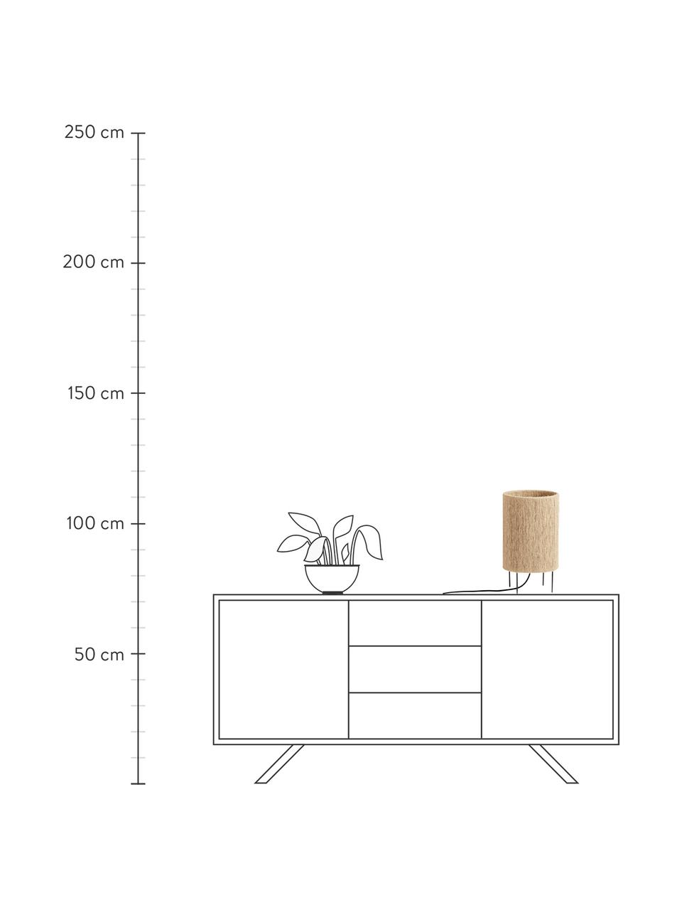 Lampa stołowa z juty RO, Stelaż: metal powlekany, Beżowy, Ø 23 x 40 cm