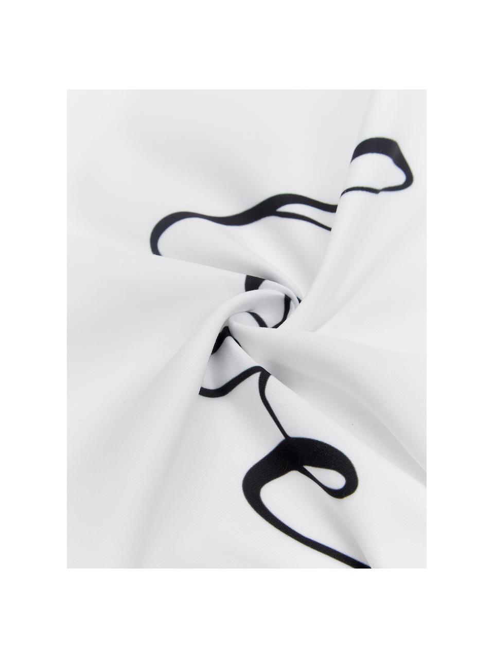 Housses de coussin en noir et blanc Love, 2 élém., Noir, blanc