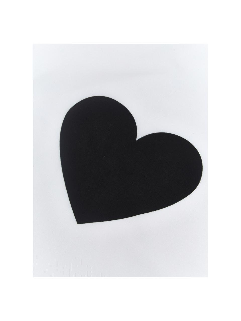 Kissenhüllen Love in Schwarz/Weiss, 2er-Set, 100% Polyester, Schwarz, Weiss, 40 x 40 cm