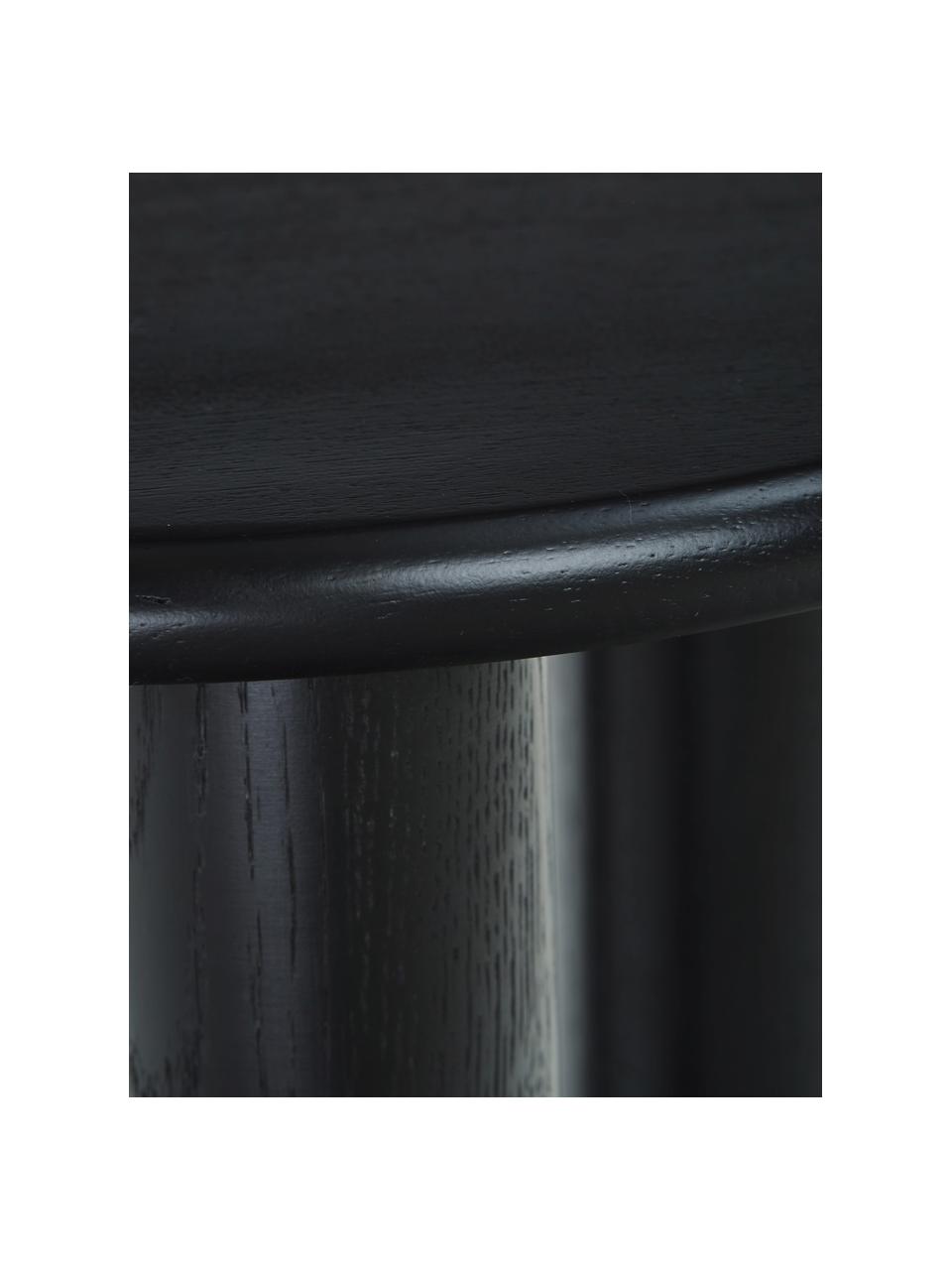 Dubový odkládací stolek Didi, Masivní lakované dubové dřevo, Černá, Ø 40 cm, V 45 cm