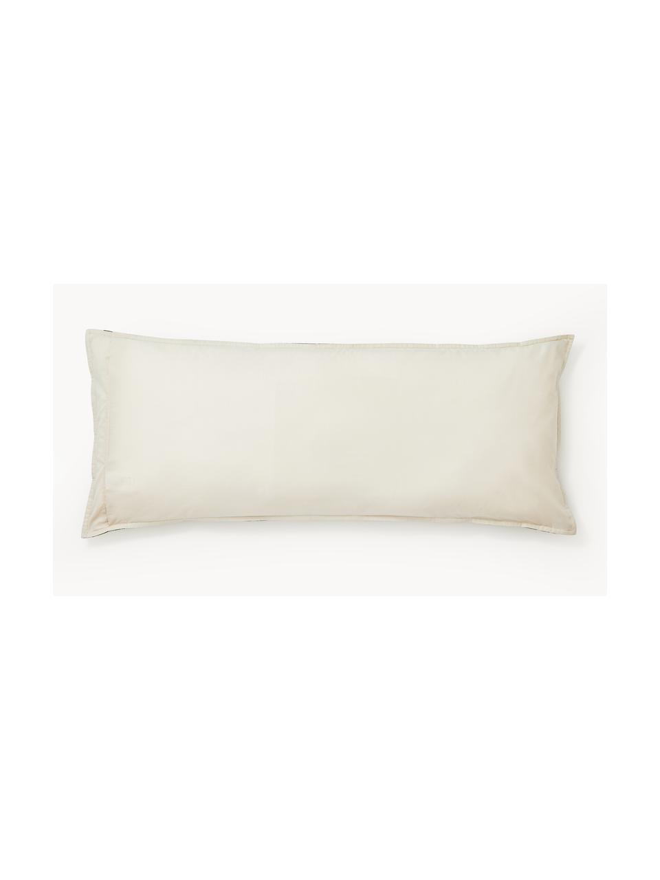 Funda de almohada de percal Lamia, Gris oscuro, An 45 x L 110 cm