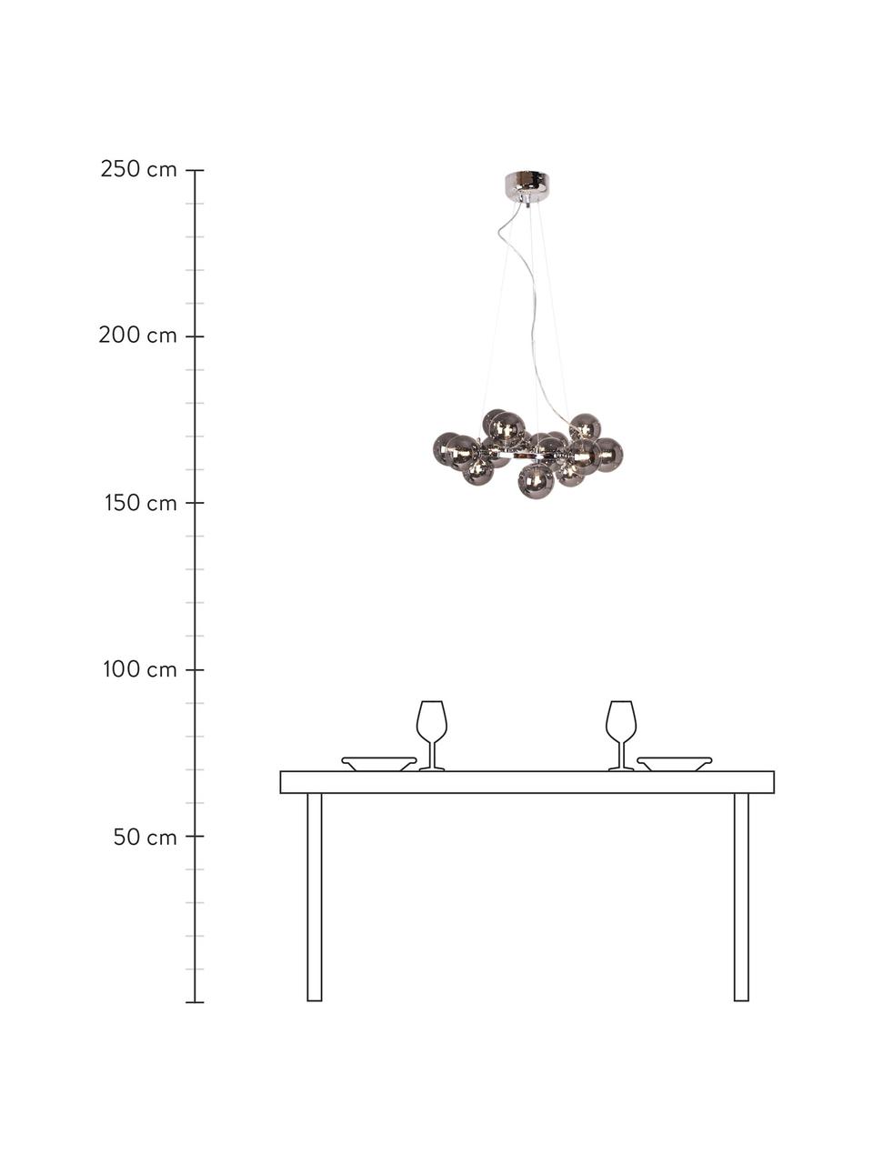 Lámpara de techo de esferas Splendor, Estructura: metal recubierto, Anclaje: metal recubierto, Cable: plástico, Cromo, Ø 58 x Al 22 cm