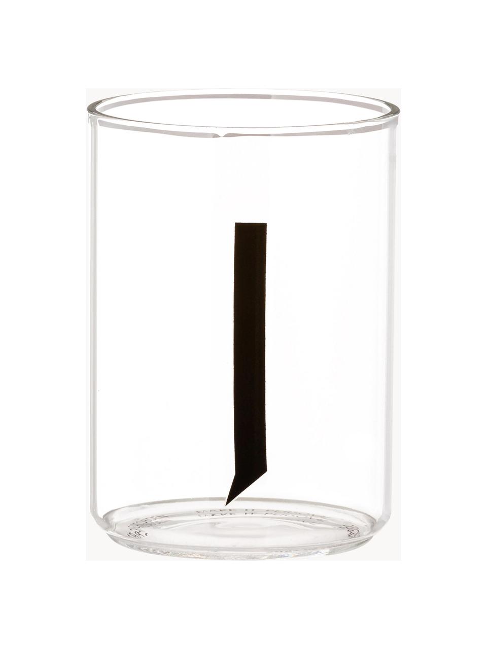 Vasos de diseño Personal (variantes de A a Z), Vidrio de borosilicato, Transparente, negro, Vaso A, 300 ml
