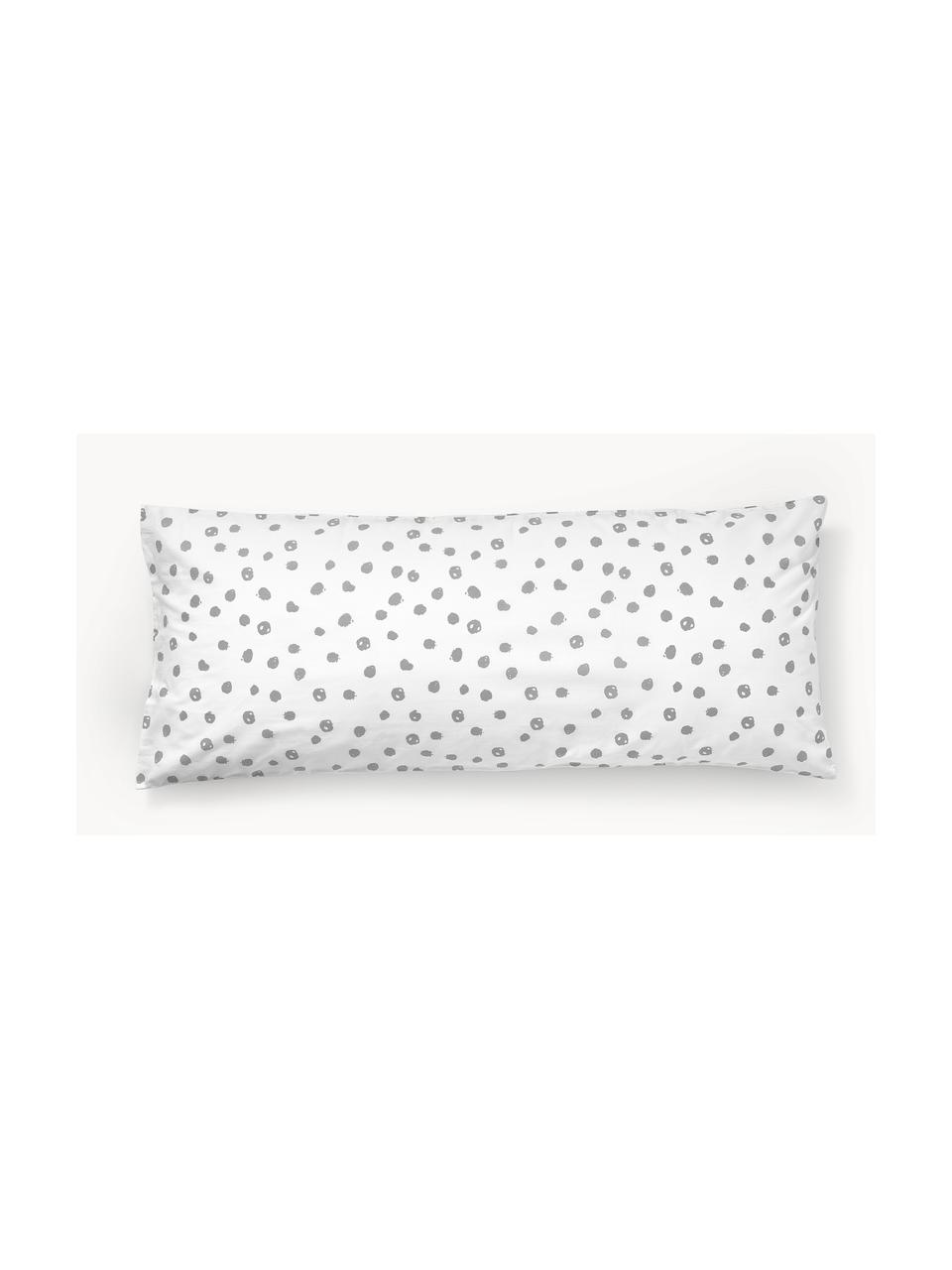 Funda de almohada de algodón Jana, Blanco, gris, An 45 x L 110 cm