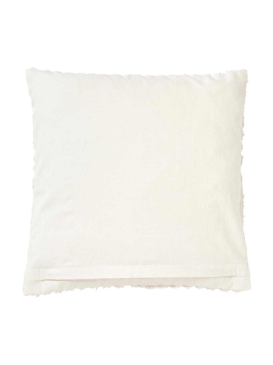 Housse de coussin en coton Bell, 100 % coton, Blanc crème, larg. 45 x long. 45 cm