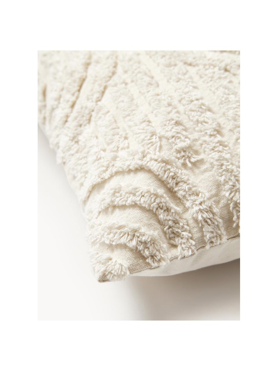 Copricuscino in cotone Bell, 100% cotone, Bianco crema, Larg. 45 x Lung. 45 cm