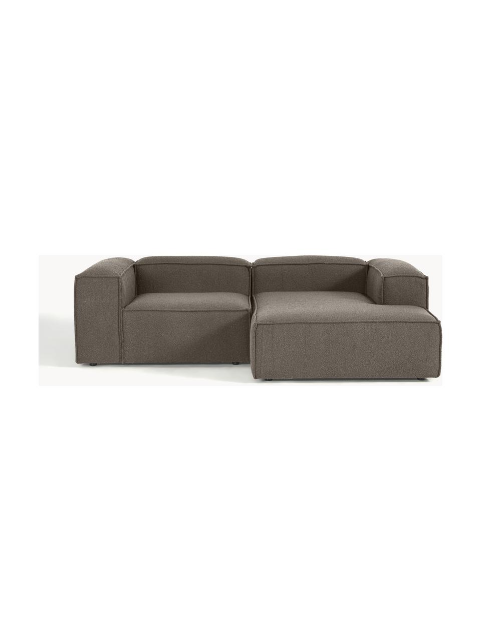 Modulares Ecksofa Lennon aus Bouclé, Bezug: Bouclé (100 % Polyester) , Gestell: Massives Kiefernholz, Spe, Bouclé Greige, B 238 x T 180 cm, Eckteil links