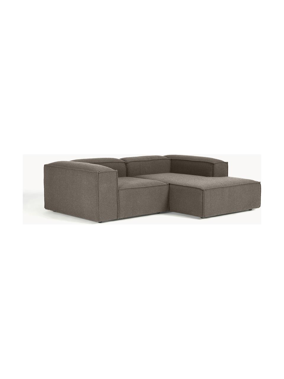 Narożna sofa modułowa Bouclé Lennon, Tapicerka: Bouclé (100% poliester) D, Stelaż: lite drewno sosnowe, skle, Nogi: tworzywo sztuczne Ten pro, Greige Bouclé, S 238 x G 180 cm, lewostronna