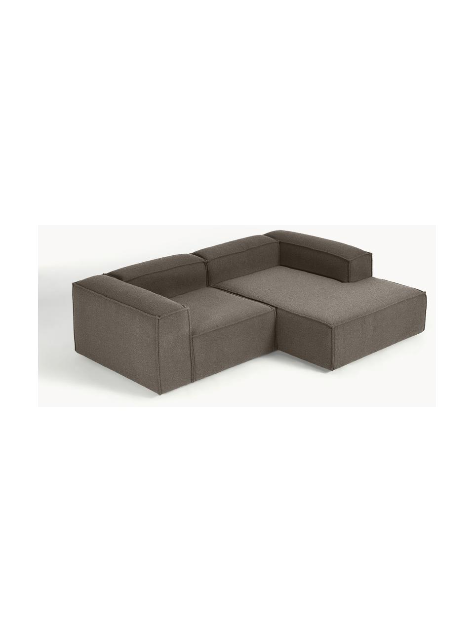 Narożna sofa modułowa Bouclé Lennon, Tapicerka: Bouclé (100% poliester) D, Stelaż: lite drewno sosnowe, skle, Nogi: tworzywo sztuczne Ten pro, Greige Bouclé, S 238 x G 180 cm, lewostronna