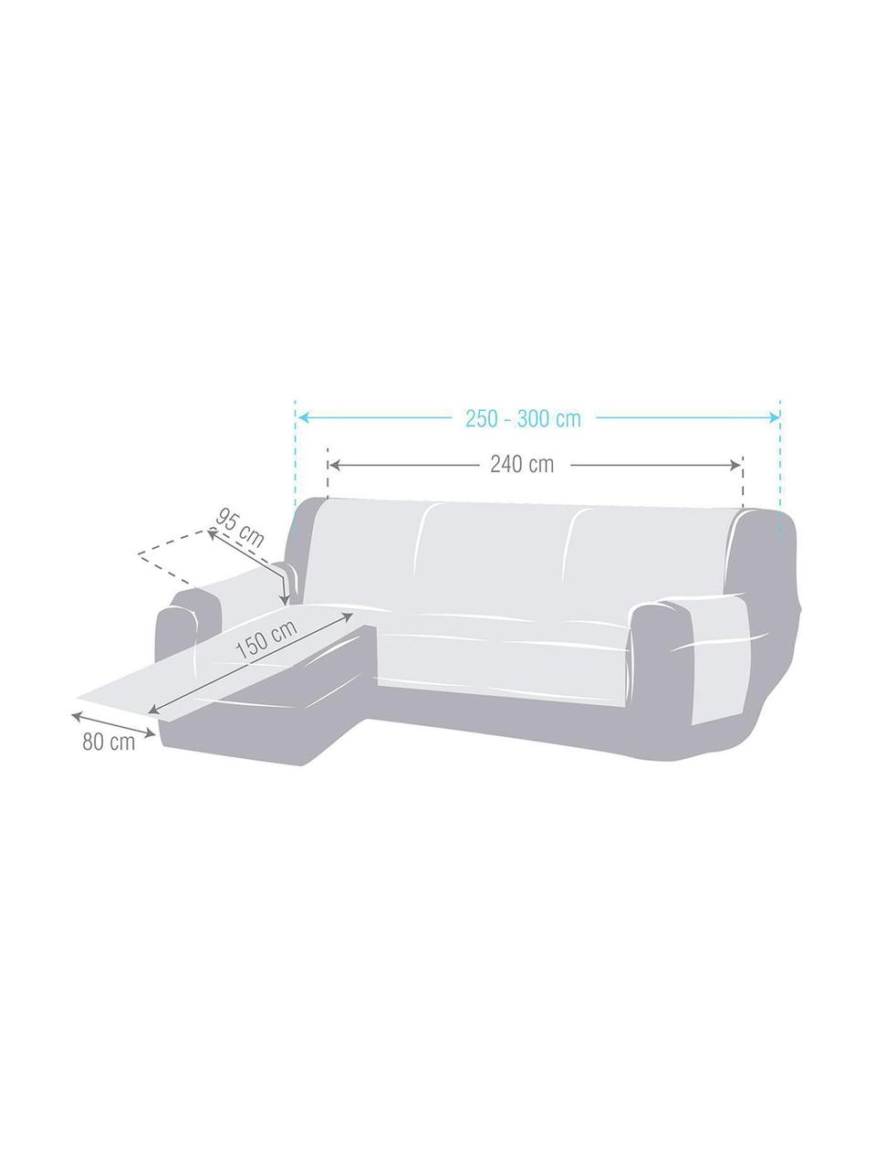 Funda de sofá Levante, 65% algodón, 35% poliéster, Gris verdoso, Brazo corto (150 x 240 cm, chaise longue izquierda)