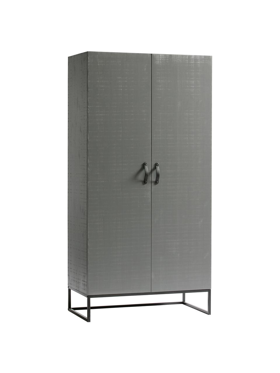 Armoire grise 2 portes Morris, Gris, larg. 100 x haut. 195 cm