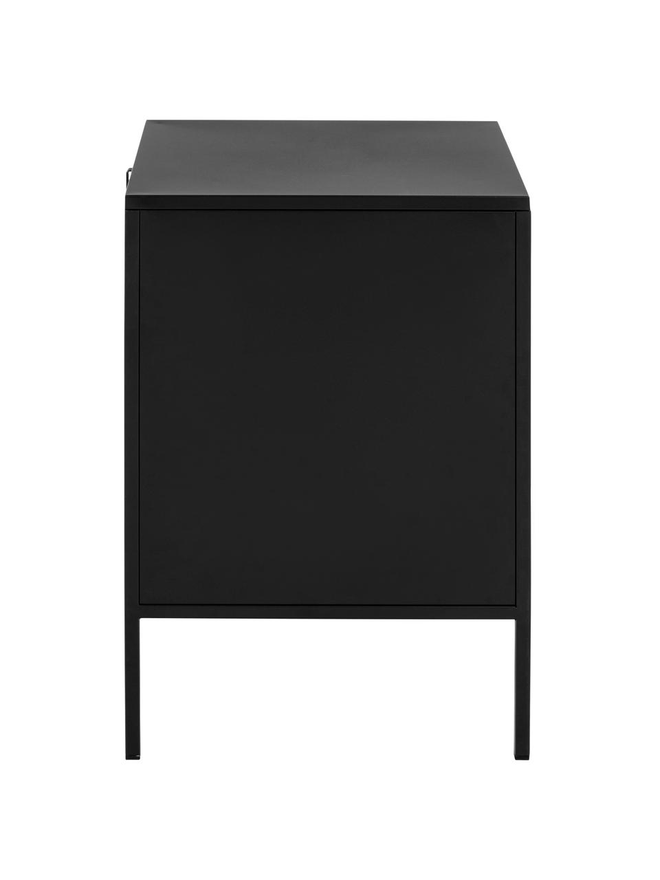 Kovový nočný stolík Neptun, Kov, Čierna, Š 40 x V 60 cm