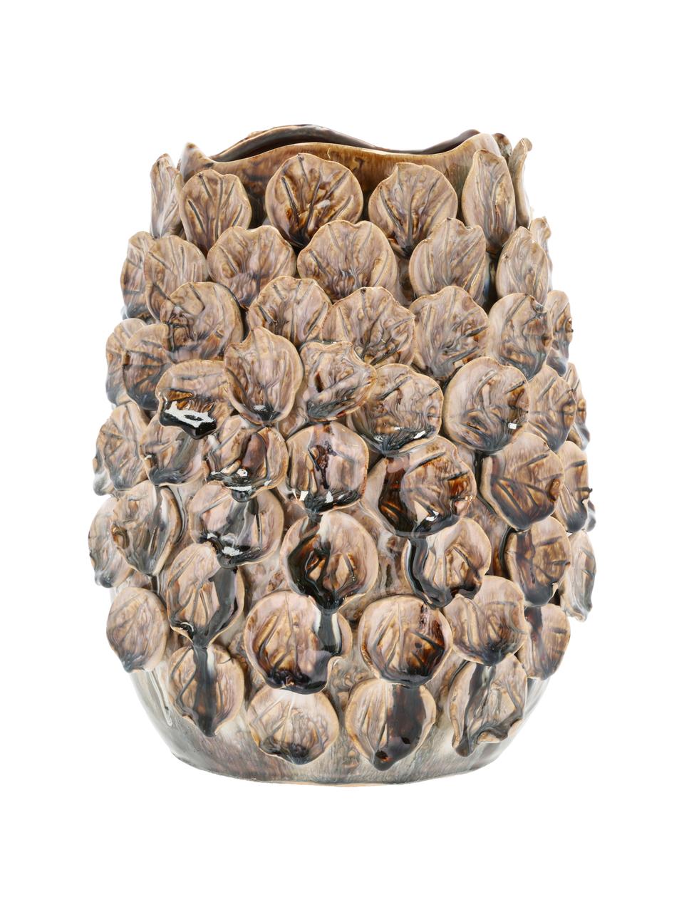 Vase Villa aus Steingut, Steingut, Braun, Ø 25 x H 30 cm