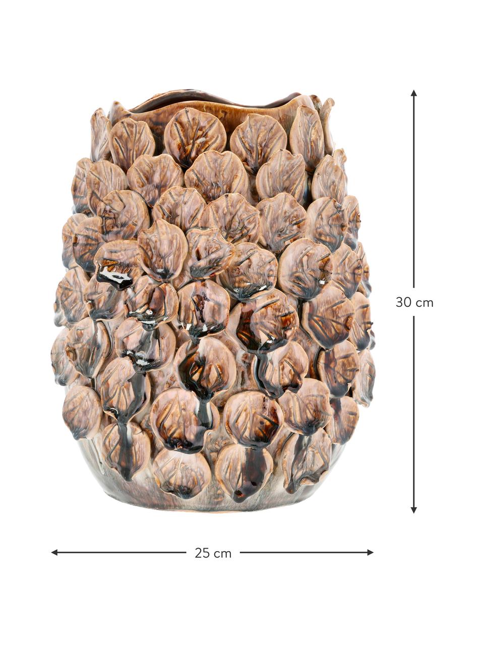 Vase Villa aus Steingut, Steingut, Braun, Ø 25 x H 30 cm
